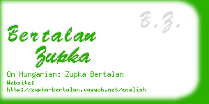 bertalan zupka business card